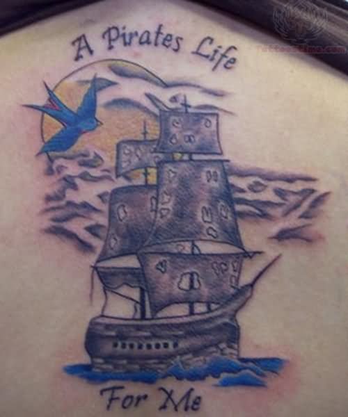 A Pirates Life For Men – Jolly Roger Ship Tattoo